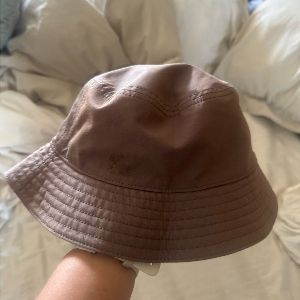Burberry Beige and Black Checkered Hat